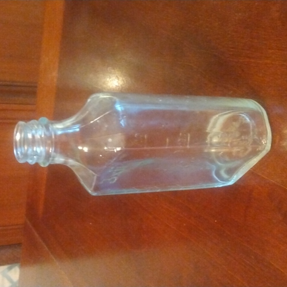 Vintage Owens 3ii Duraglas Glass Medicine 7" Bottle~Doses & Measurements on Side